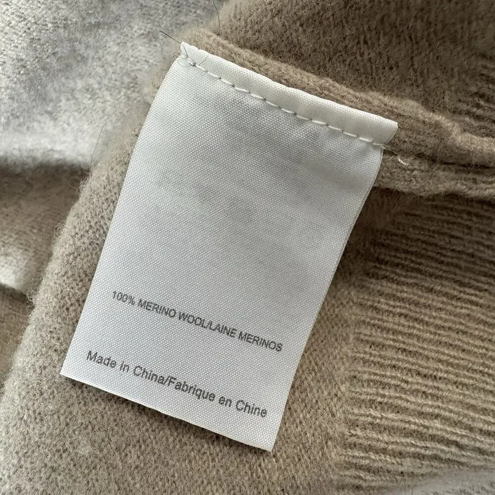 Tory Burch Gray Merino Wool Embellished Sequin V-Neck Sweater Size S/P Preppy